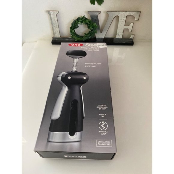 OXO Steel Winged Corkscrew w Removable Foil Cutter From Bed Bath and Beyond NIB - Picture 10 of 11
